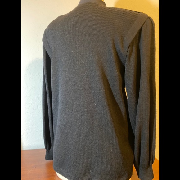 St John Black Knit Jacket Stylist Wide Shoulders - Picture 2 of 11